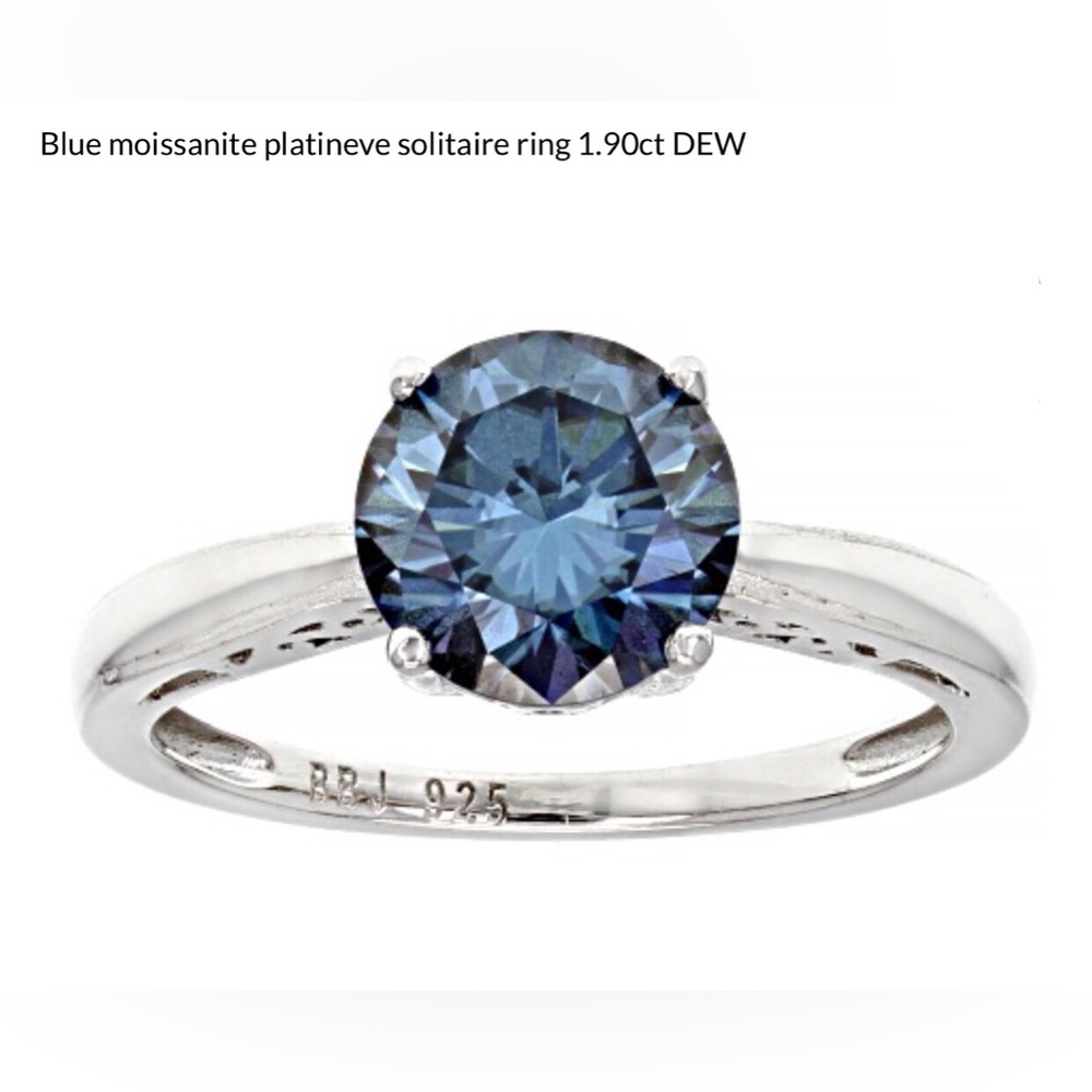 Charles Winston Blue Moissanite Sterling 925 ring